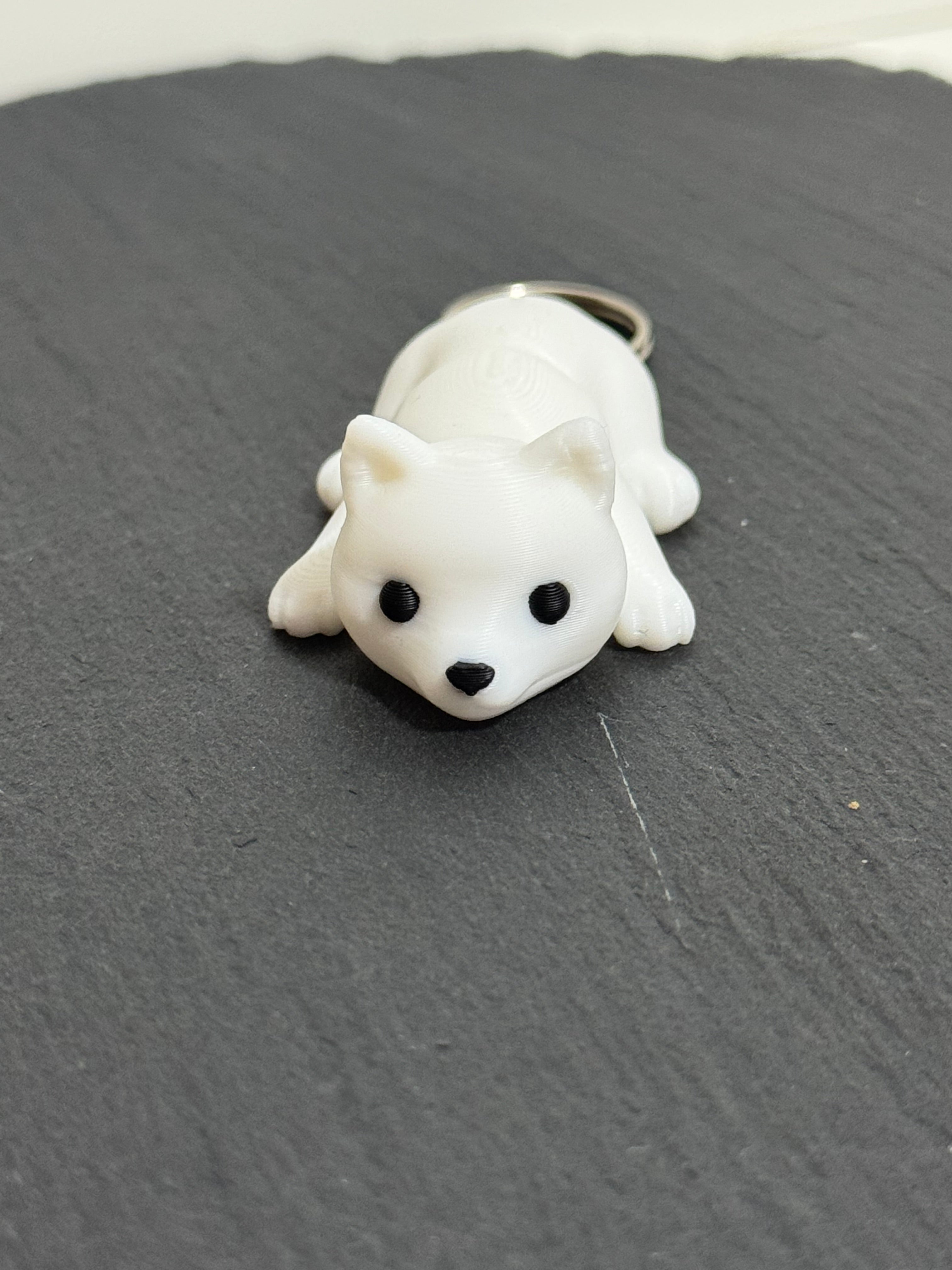 Kleiner Polarfuchs – 3D-gedruckter Schlüsselanhänger | Leicht, detailreich & alltagstauglich