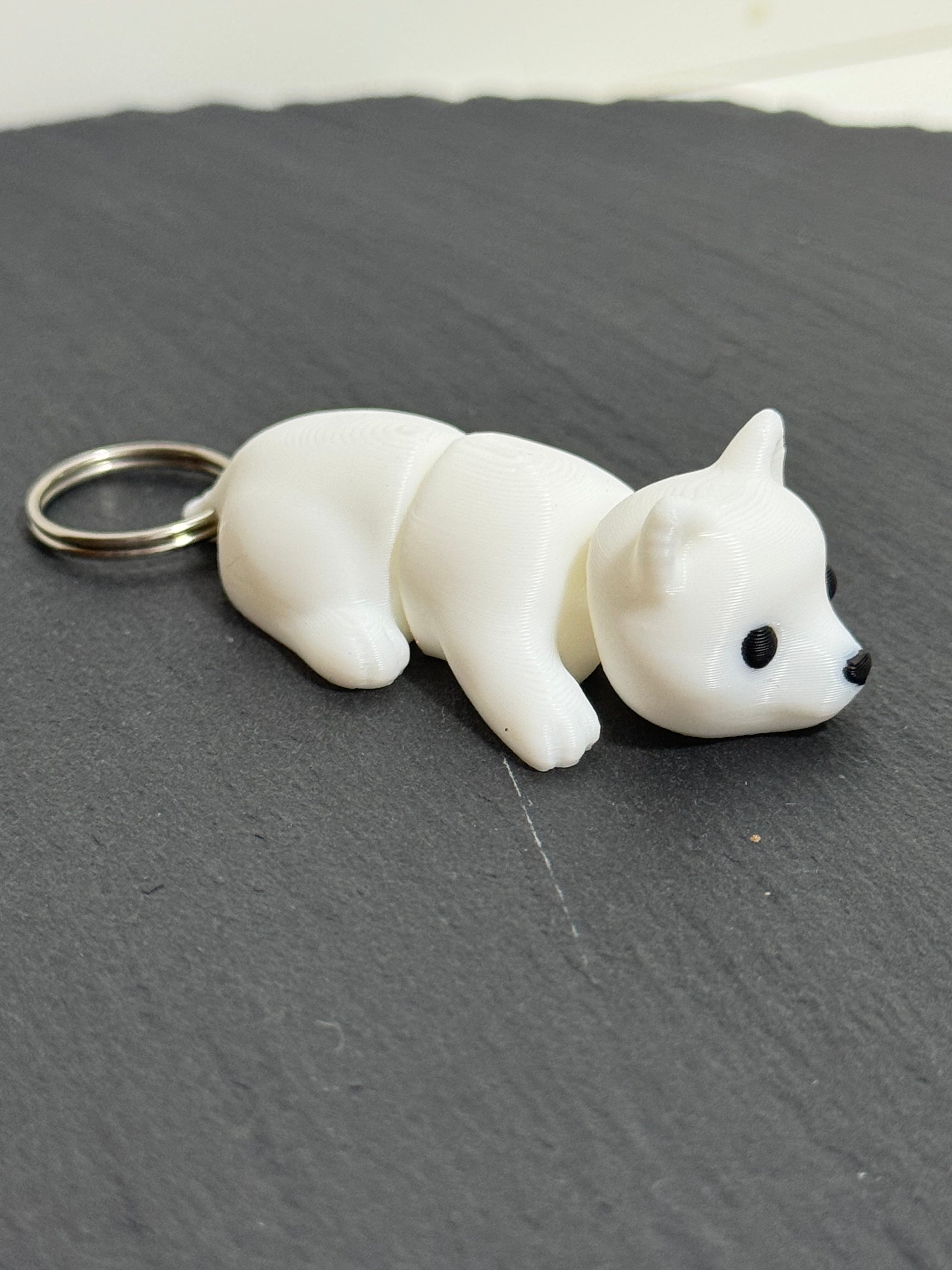 Kleiner Polarfuchs – 3D-gedruckter Schlüsselanhänger | Leicht, detailreich & alltagstauglich